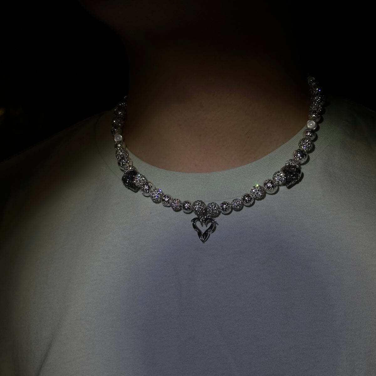 WHITE SKULL NECKLACE