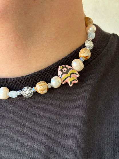 1 OF 1  PINK FISH NECKLACE